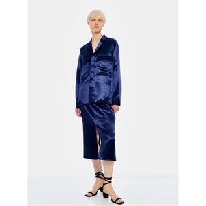 Tibi Satin Pencil Midi Skirt NWT